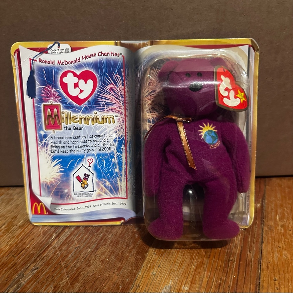 Ty Teenie Beanie Babies Millennium the Bear 2000 New In Box McDonald’s-Collect